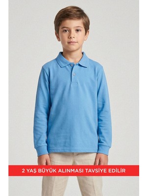 Kinderos Pamuklu Uzun Kollu Polo Yaka Okul Tişört - 26Y 2450