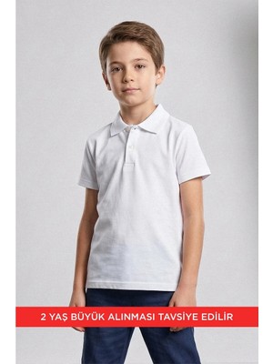 Kinderos Pamuklu Kısa Kollu Polo Yaka Okul Tişört - 26Y 1450