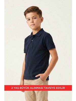 Kinderos Pamuklu Kısa Kollu Polo Yaka Okul Tişört - 26Y 1450
