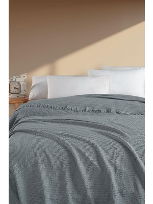Nazik Home Sima Gri Çift Kişilik %100 Akrilik Pike