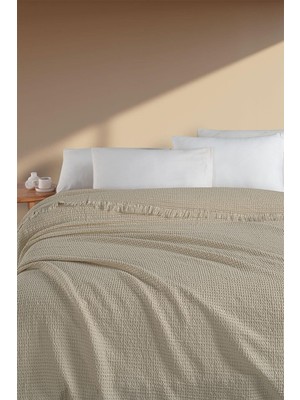 Nazik Home Sima Bej Çift Kişilik %100 Akrilik Pike