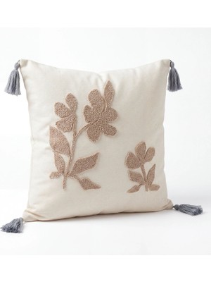 Cicim Home Bohem Dekoratif Punch Kırlent Kılıfı 43×43 cm Püsküllü
