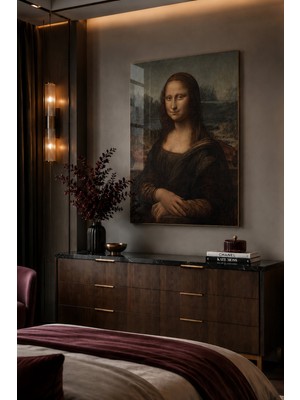 Bu Matbaa Leonardo Da Vinci Mona Lisa Cam Tablo – Klasik Sanat Dekoratif Duvar Tablosu