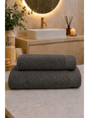 Mela Home Lunera 2'li Banyo Havlu Seti Hamam Takımı- El ve Yüz Havlusu- Çeyiz - Hediyelik 100% Pamuk