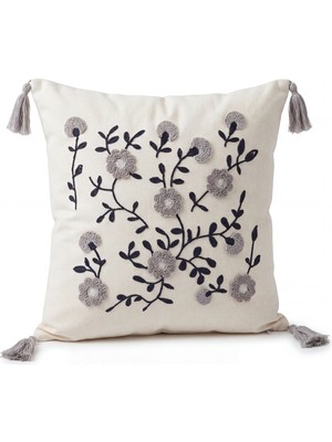 Cicim Home Bohem Dekoratif Punch Kırlent Kılıfı 43×43 cm Püsküllü