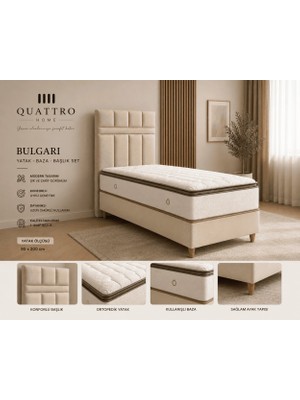 Quattro Home Bulgari Tek Kişilik Yatak Baza Başlık Seti