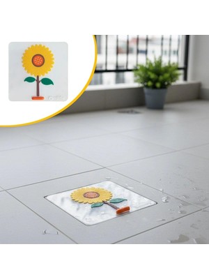 tp Buğz Ayçiçeği Tasarımlı Gider Koku Önleyici – Silikon Lavabo Gider Matı BX40