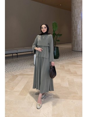 Riella Butik Ahen Oysho Kumaş Oversize Günlük Tesettür Takım