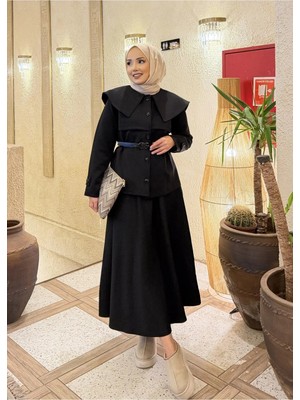Riella Butik Gomez Scuba Kumaş Etekli Takım