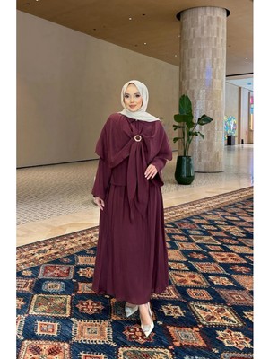 Riella Butik Alure Pelerin Bluzlu Şifon Takım
