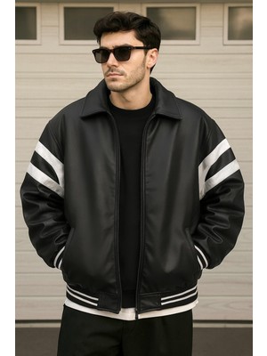 Delpino Oversize Rahat Kalıp Deri Ceket