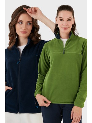 Lela Slim Fit Yumuşak Dokulu Anti-Pilling Tüylenme Yapmayan 2'li Paket Polar Bayan Polar 590700200S2