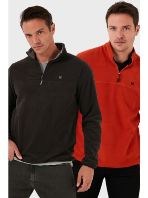 Buratti Slim Fit Anti-Pilling Tüylenme Yapmayan Bato Yaka Şardonlu 2'li Paket Polar Erkek POLAR 5906001S2