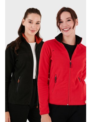 Lela Slim Fit Anti-Pilling Tüylenme Yapmayan Fermuarlı Cepli Hırka 2' Li Paket Polar Bayan Polar 5907002S2
