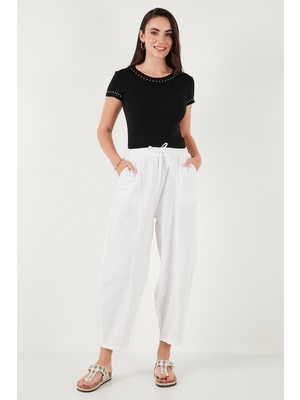 Lela Pamuklu Relaxed Fit Normal Bel Daralan Paça Pantolon Bayan Pantolon 668YP5198