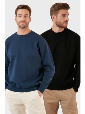Buratti Regular Fit Bisiklet Yaka Şardonlu 2'li Paket Sweat Erkek Sweat 5905255S2