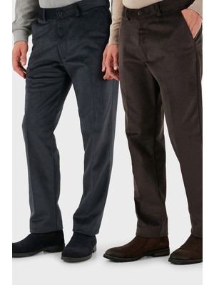 Buratti Normal Bel Regular Fit Düz Paça 2'li Paket Kadife Pantolon Erkek Kadife Pantolon 645MERLINS2