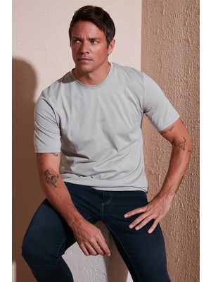 Buratti Yazı Detaylı Pamuklu Regular Fit Bisiklet Yaka T Shirt Erkek T Shirt 59020203