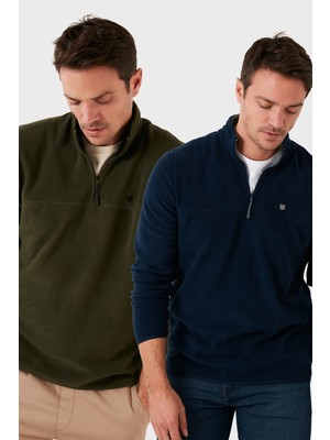 Buratti Slim Fit Anti-Pilling Tüylenme Yapmayan Bato Yaka Şardonlu 2'li Paket Polar Erkek POLAR 5906001S2