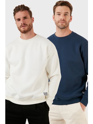 Buratti Regular Fit Bisiklet Yaka Şardonlu 2'li Paket Sweat Erkek Sweat 5905255S2
