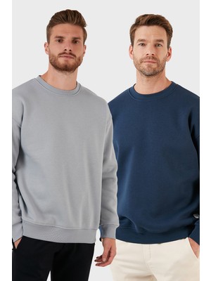 Buratti Regular Fit Bisiklet Yaka Şardonlu 2'li Paket Sweat Erkek Sweat 5905255S2