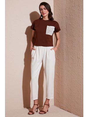 Lela Slim Fit Normal Bel Boru Paça Pantolon Bayan Pantolon 668yp5372
