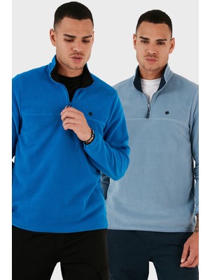 Buratti Slim Fit Anti-Pilling Tüylenme Yapmayan Bato Yaka Şardonlu 2'li Paket Polar Erkek POLAR 5906001S2