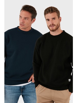 Buratti Regular Fit Bisiklet Yaka Şardonlu 2'li Paket Sweat Erkek Sweat 5905255S2