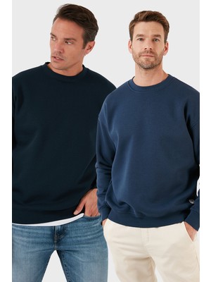 Buratti Regular Fit Bisiklet Yaka Şardonlu 2'li Paket Sweat Erkek Sweat 5905255S2