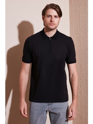 Buratti Pamuklu Regular Fit Yarım Fermuarlı Polo Yaka T Shirt Erkek Polo Yaka T Shirt 5901029