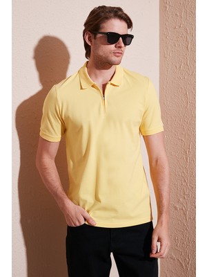Buratti Pamuklu Regular Fit Yarım Fermuarlı Polo Yaka T Shirt Erkek Polo Yaka T Shirt 5901029