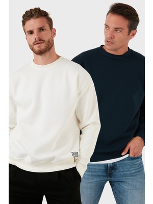 Buratti Regular Fit Bisiklet Yaka Şardonlu 2'li Paket Sweat Erkek Sweat 5905255S2