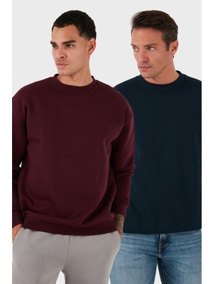 Buratti Regular Fit Bisiklet Yaka Şardonlu 2'li Paket Sweat Erkek Sweat 5905255S2