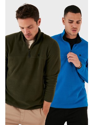 Buratti Slim Fit Anti-Pilling Tüylenme Yapmayan Bato Yaka Şardonlu 2'li Paket Polar Erkek POLAR 5906001S2