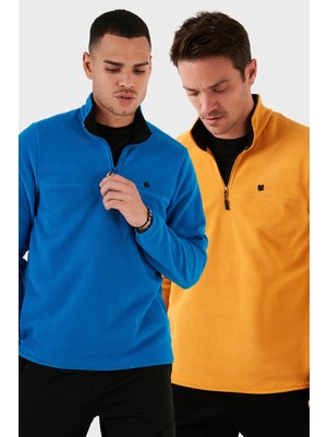 Buratti Slim Fit Anti-Pilling Tüylenme Yapmayan Bato Yaka Şardonlu 2'li Paket Polar Erkek POLAR 5906001S2