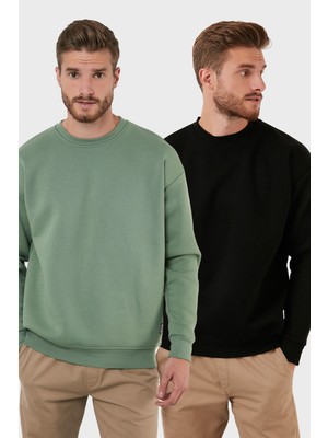 Buratti Regular Fit Bisiklet Yaka Şardonlu 2'li Paket Sweat Erkek Sweat 5905255S2