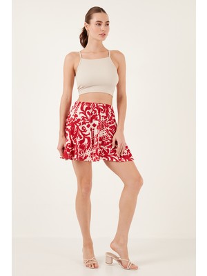 Lela Desenli Slim Fit Mini Şort Etek Bayan Şort Etek 5869020