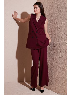 Lela Wide Leg Orta Yüksek Bel Bol Paça Kumaş Pantolon Bayan Pantolon 6522974