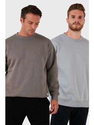 Buratti Regular Fit Bisiklet Yaka Şardonlu 2'li Paket Sweat Erkek Sweat 5905255S2