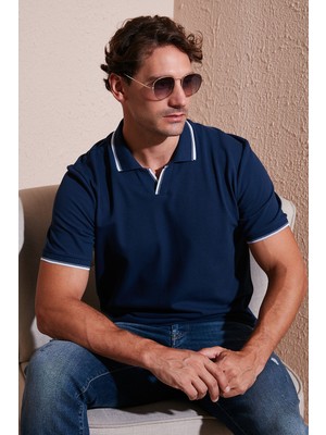 Buratti Pamuklu Regular Fit Şerit Detaylı Polo Yaka T Shirt Erkek Polo Yaka T Shirt 5902964