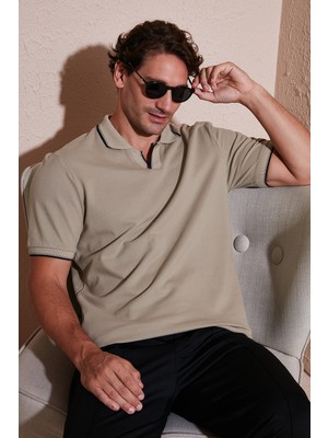 Buratti Pamuklu Regular Fit Şerit Detaylı Polo Yaka T Shirt Erkek Polo Yaka T Shirt 5902964