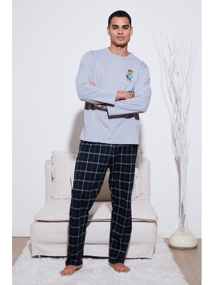 Buratti Ekoseli Regular Fit Yüksek Bel Cepli Bisiklet Yaka Pijama Takımı Erkek Pijama Takımı 6574002