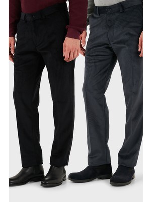 Buratti Normal Bel Regular Fit Düz Paça 2'li Paket Kadife Pantolon Erkek Kadife Pantolon 645MERLINS2