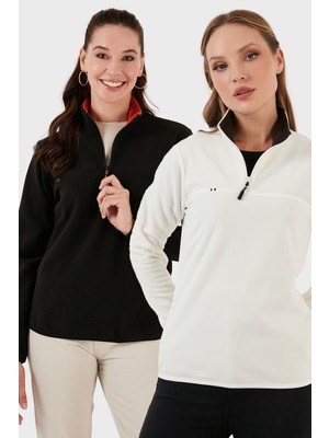 Lela Slim Fit Yumuşak Dokulu Anti-Pilling Tüylenme Yapmayan 2'li Paket Polar Bayan Polar 5907000S2
