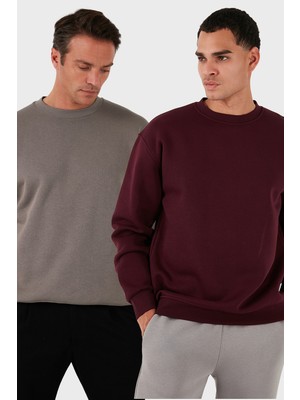 Buratti Regular Fit Bisiklet Yaka Şardonlu 2'li Paket Sweat Erkek Sweat 5905255S2