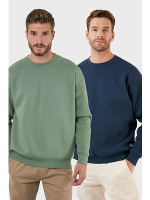 Buratti Regular Fit Bisiklet Yaka Şardonlu 2'li Paket Sweat Erkek Sweat 5905255S2