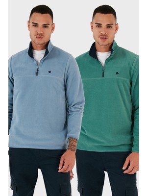 Buratti Slim Fit Anti-Pilling Tüylenme Yapmayan Bato Yaka Şardonlu 2'li Paket Polar Erkek POLAR 5906001S2