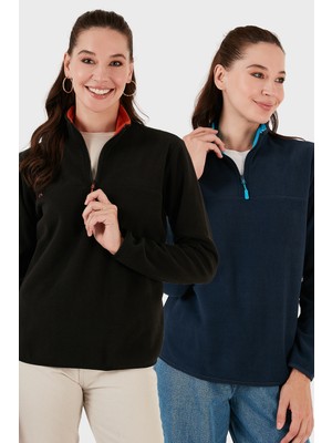 Lela Slim Fit Yumuşak Dokulu Anti-Pilling Tüylenme Yapmayan 2'li Paket Polar Bayan Polar 5907000S2