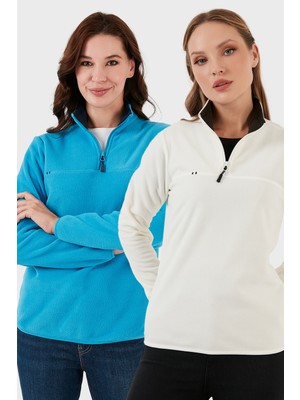 Lela Slim Fit Yumuşak Dokulu Anti-Pilling Tüylenme Yapmayan 2'li Paket Polar Bayan Polar 5907000S2