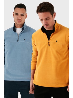 Buratti Slim Fit Anti-Pilling Tüylenme Yapmayan Bato Yaka Şardonlu 2'li Paket Polar Erkek POLAR 5906001S2